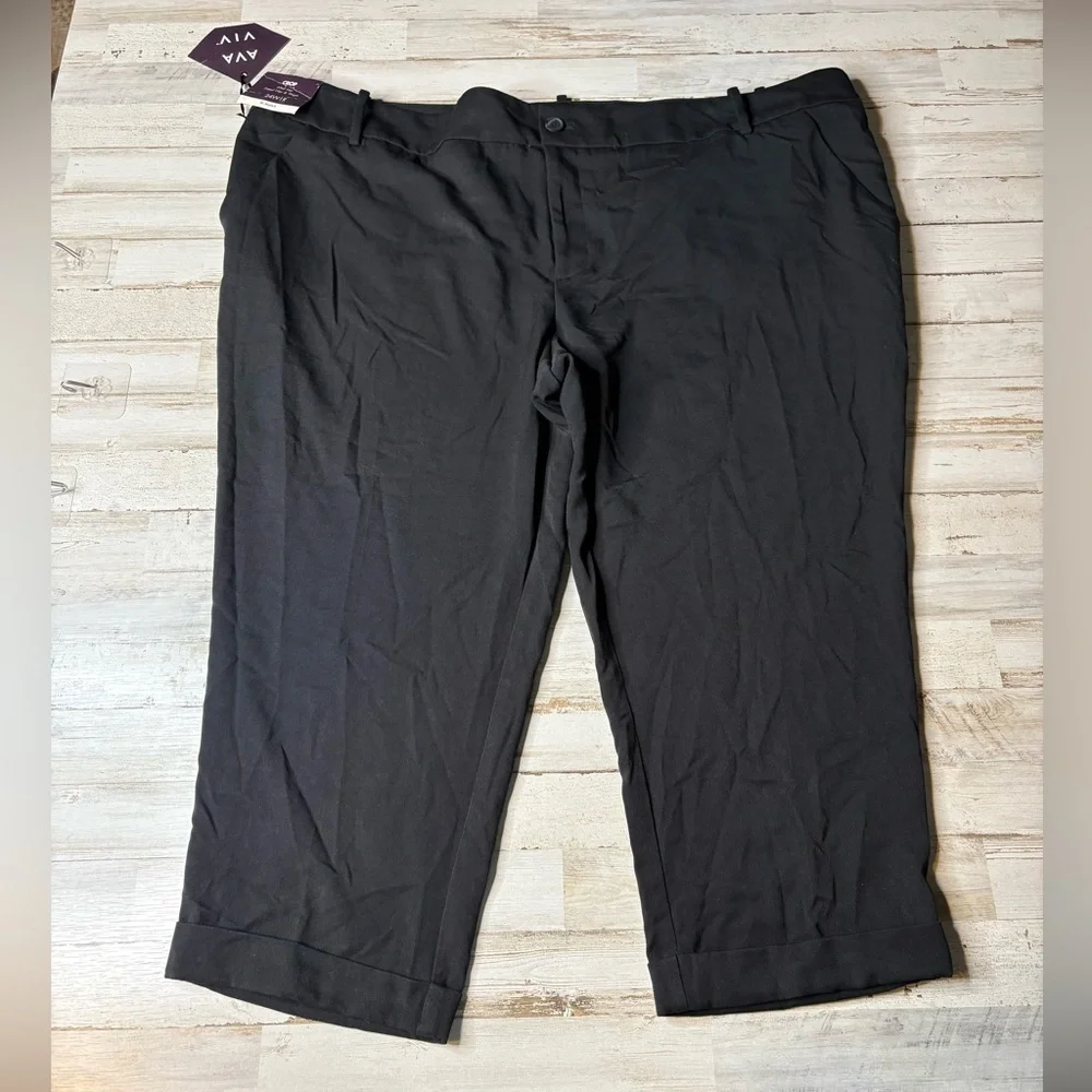 AVA & VIV Women's Crop Mid Rise Capris Dress Pants Size 24W - Picture 9 of 13